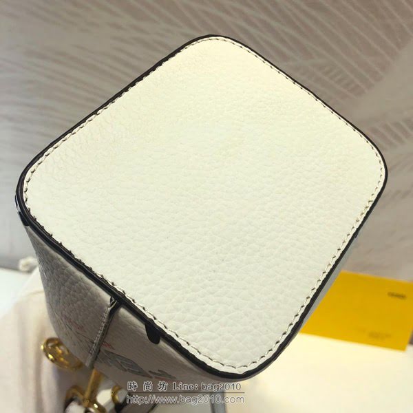 FENDI女包 頂級原單 Mon Tresor小號水桶手袋 可單肩背或斜挎 藍色和紅色Fendi Mania圖案  fdz2053